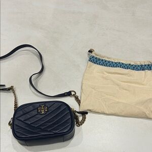Tory Burch Navy Quilted Crossbody Bag